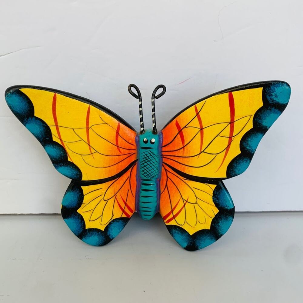 Vintage Folk Art Butterfly Wall Hanging